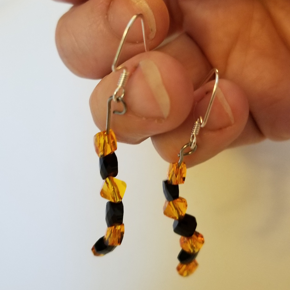 NWT Handmade Orange & Black Earrings SF Giants